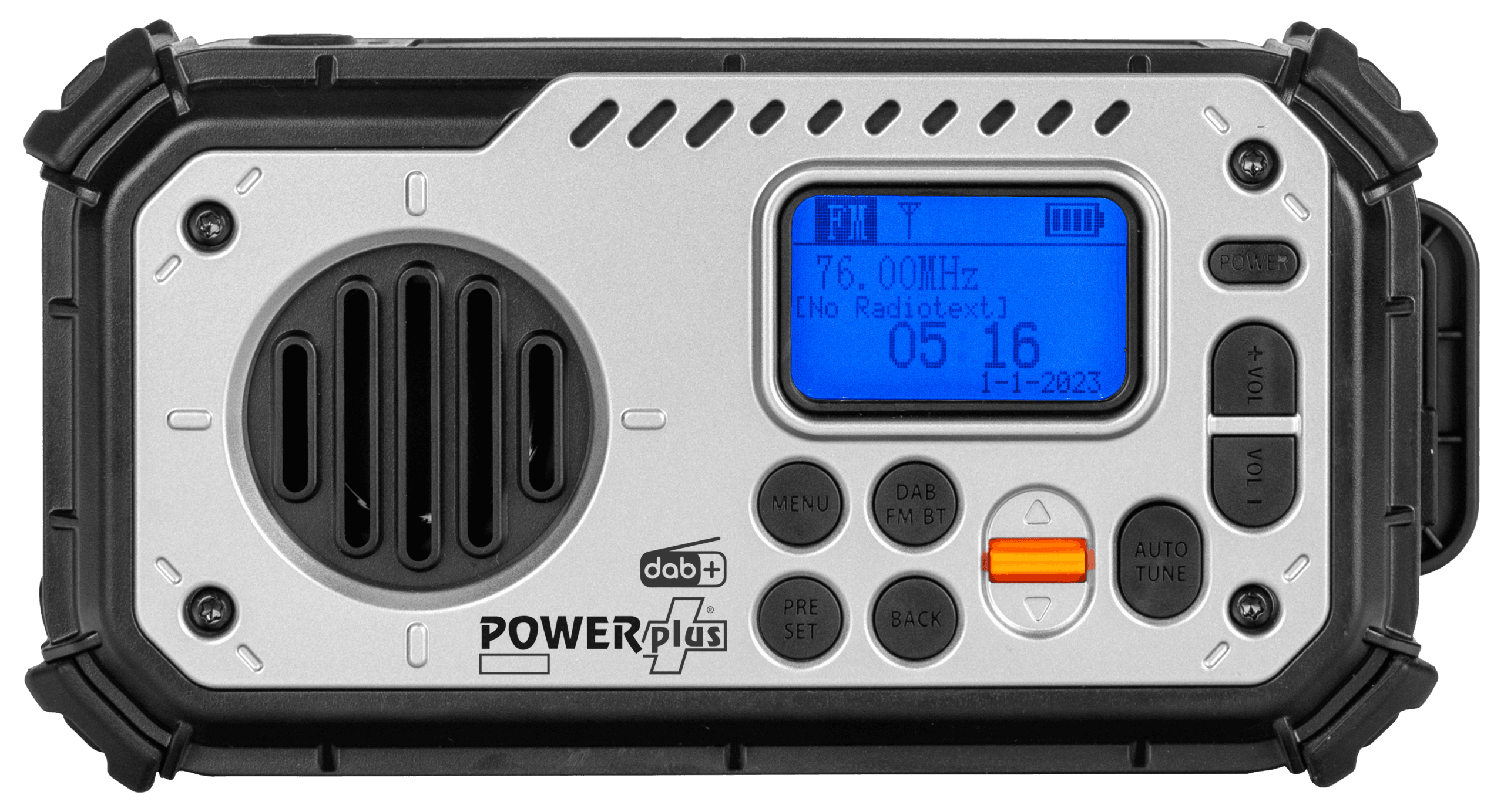 POWERplus Bison USB radio ar saules bateriju un dinamo DAB+ FM | Bluetooth skaļrunis | LED kabatas lukturis | Ārējais akumulators | SOS trauksmes signāls | Pulkstenis | Avārijas radio - Image 3