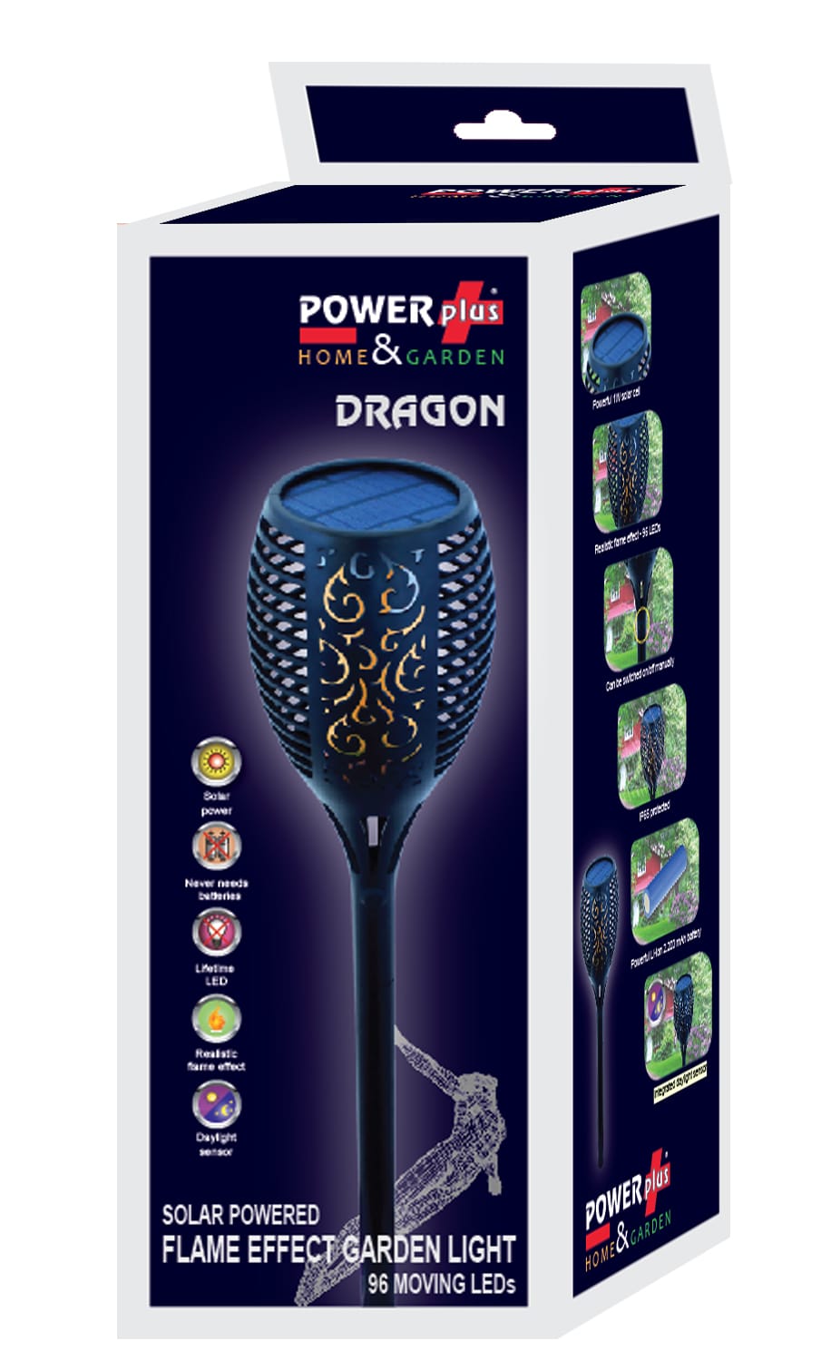 POWERplus Dragon 96 LED apgaismojums ar saules bateriju un liesmas efektu - Image 7