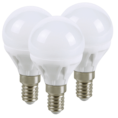 EcoSavers 4W LED MiniGlobe E14 (3 gab. komplekts)