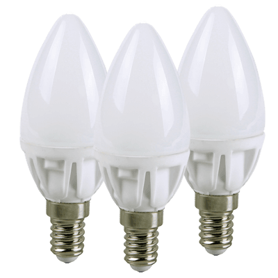 EcoSavers LED sveces tipa spuldze 1W E14, 3 gab. komplekts