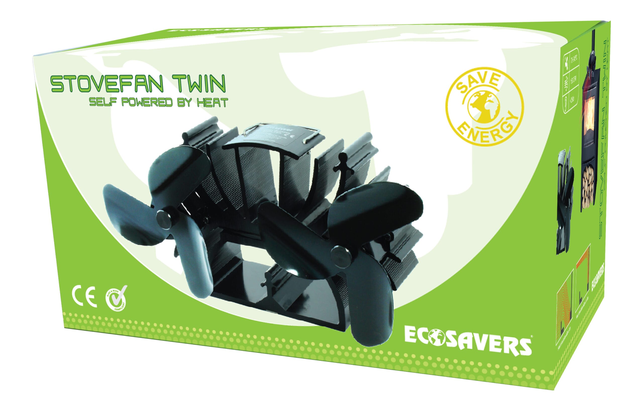 EcoSavers StoveFan Twin ventilators malkas krāsnīm - Image 2