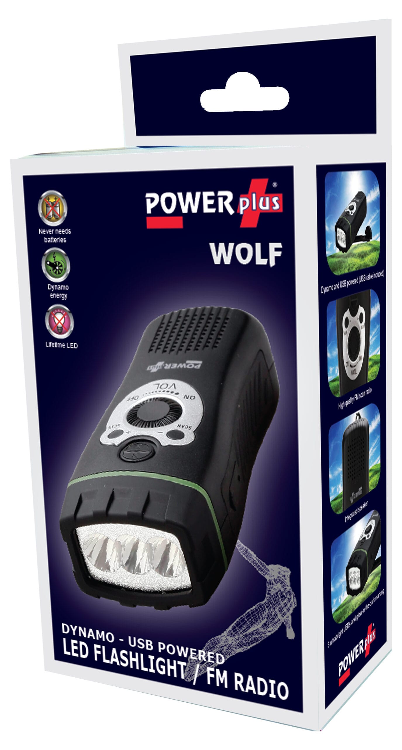 POWERplus Wolf dinamo kabatas lukturis un radio - Image 2