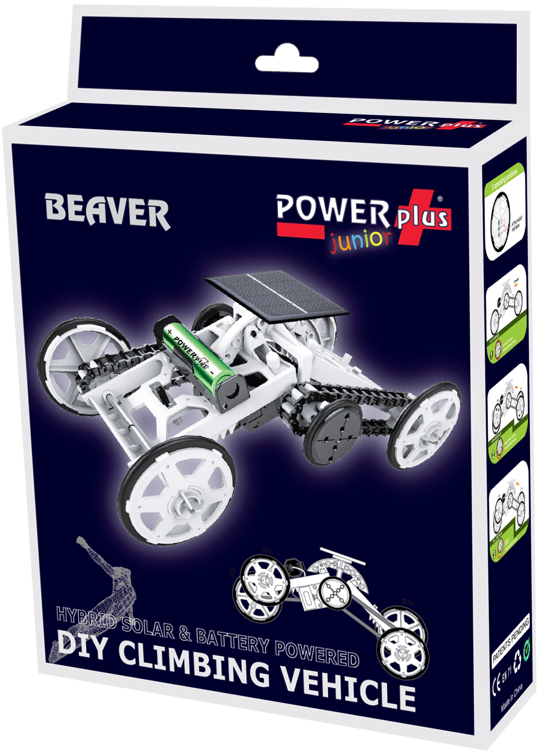 POWERplus Beaver hibrīda automašīnas konstruktors – STEM izglītojošā rotaļlieta ar saules bateriju un bateriju - Image 3