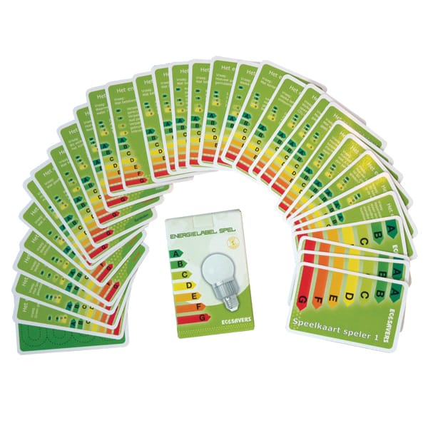 EcoSavers Enerģijas marķējuma spēle, kāršu spēle bērniem