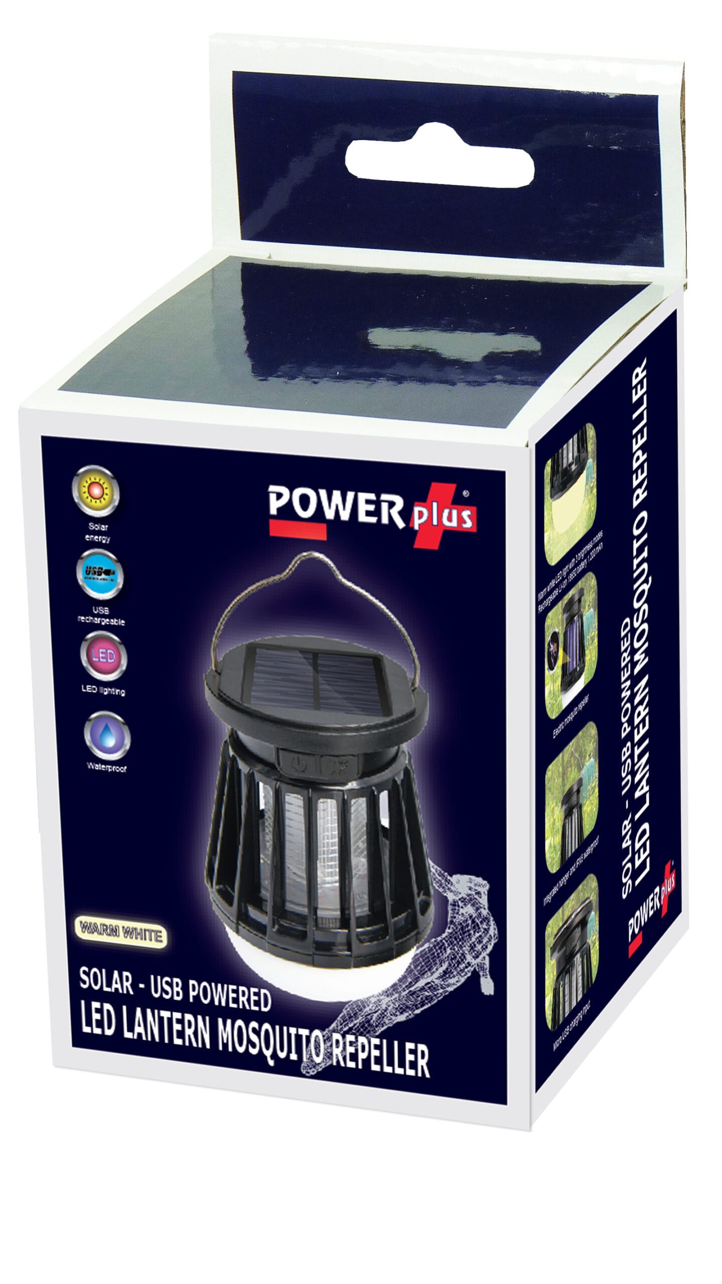 POWERplus Fly ar saules bateriju | ar USB uzlādējama kempinga laterna ar iebūvētu elektrisko odu ķērāju - Image 5