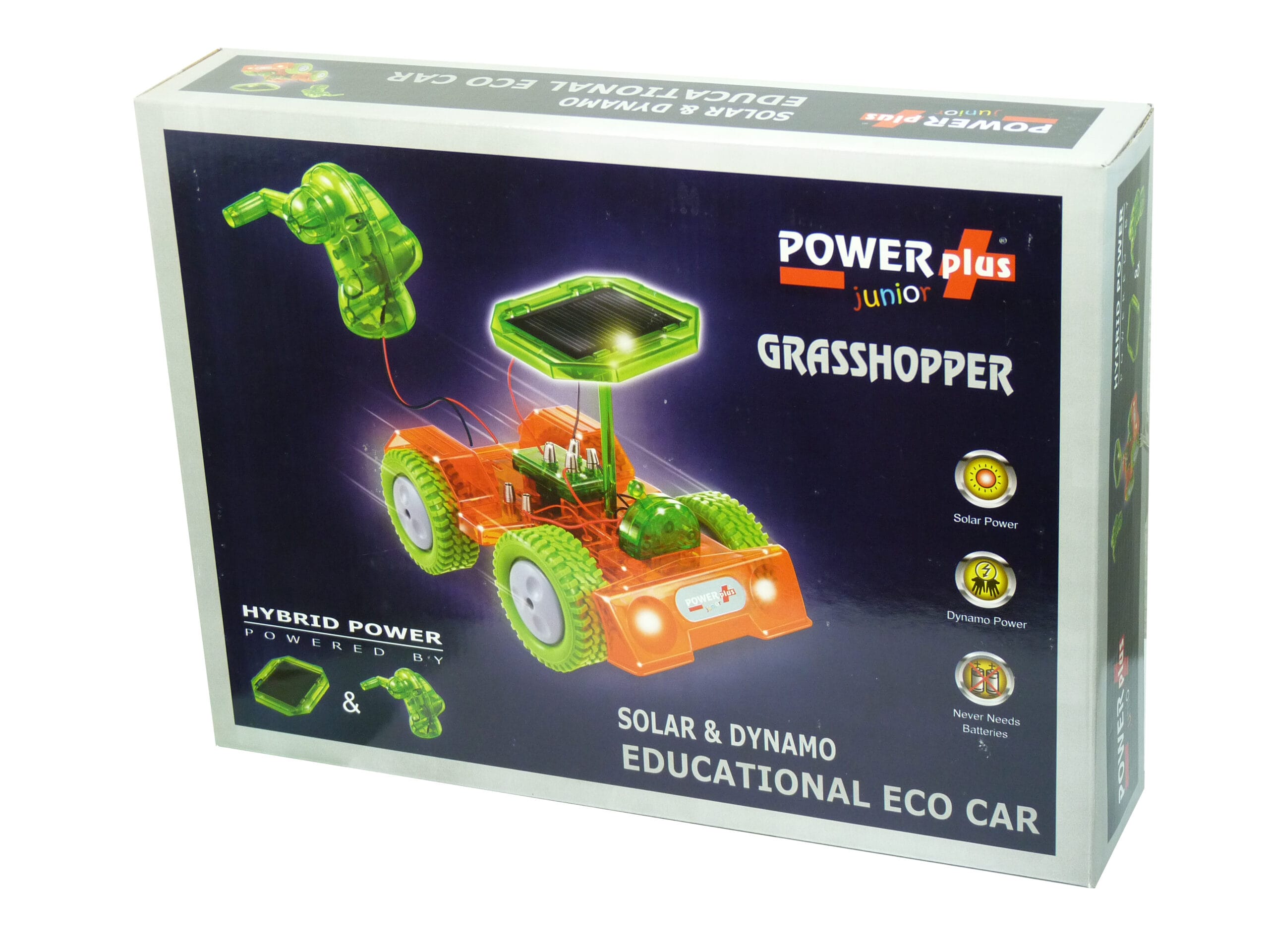 POWERplus Grasshopper Dinamo ar saules bateriju auto STEM izglītojošā rotaļlieta - Image 7