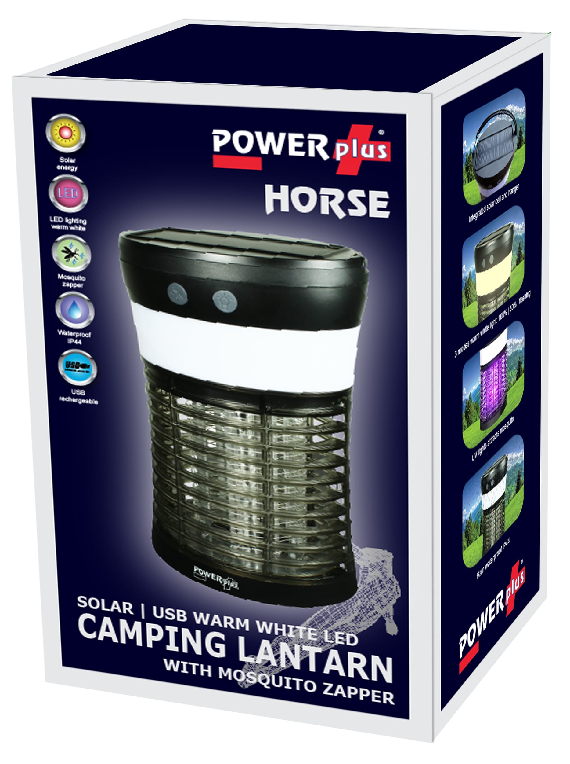 POWERplus Horse LED laterna ar saules bateriju un iebūvētu elektrisko odu iznīcinātāju - Image 8