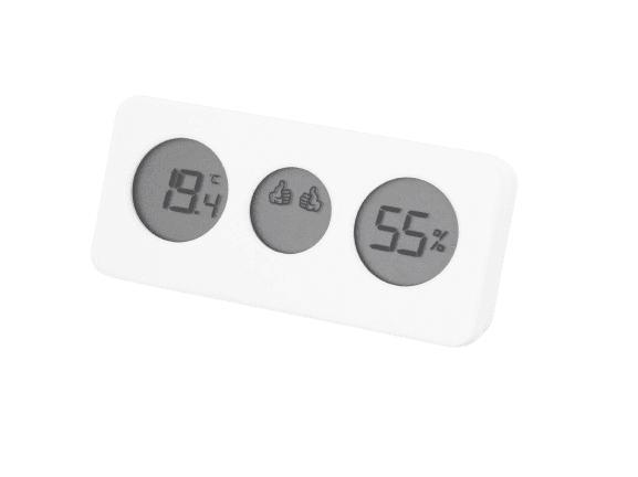 EcoSavers Hygro Thermo Coach dizaina LCD higrometrs un termometrs - ar ieteikumu ikonām enerģijas taupīšanai - Image 2