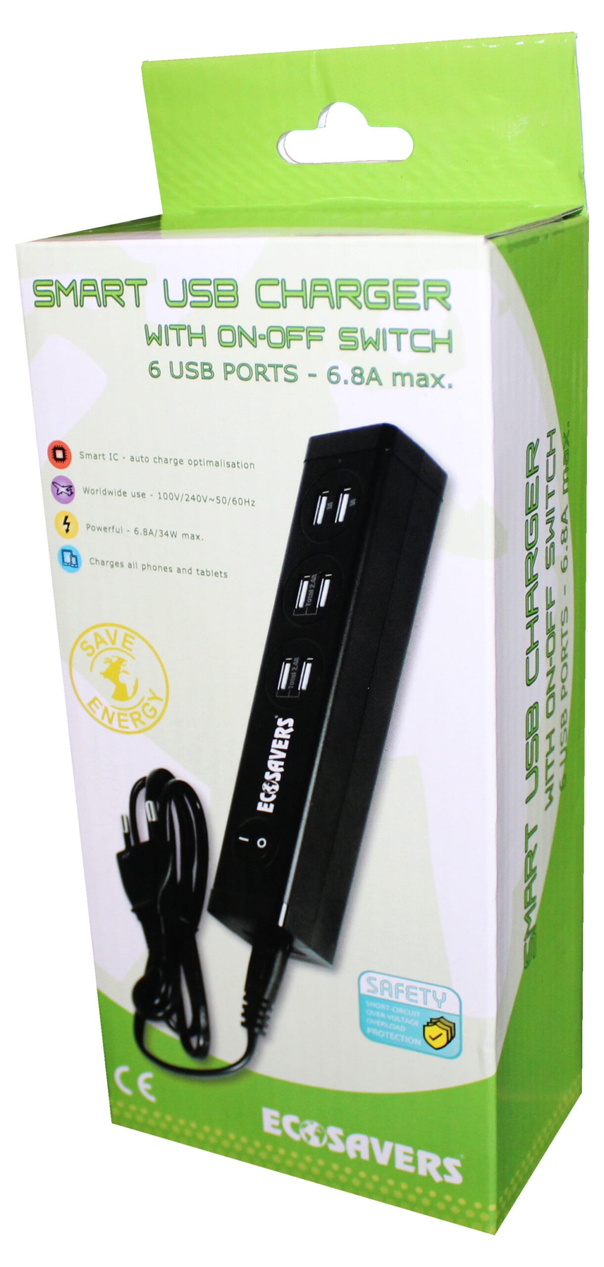 EcoSavers viedais lādētājs ar 6 pieslēgvietām - Image 7