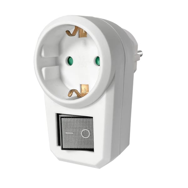 EcoSavers kontaktligzdas adapteris ar izgaismotu ieslēgšanas/izslēgšanas slēdzi
