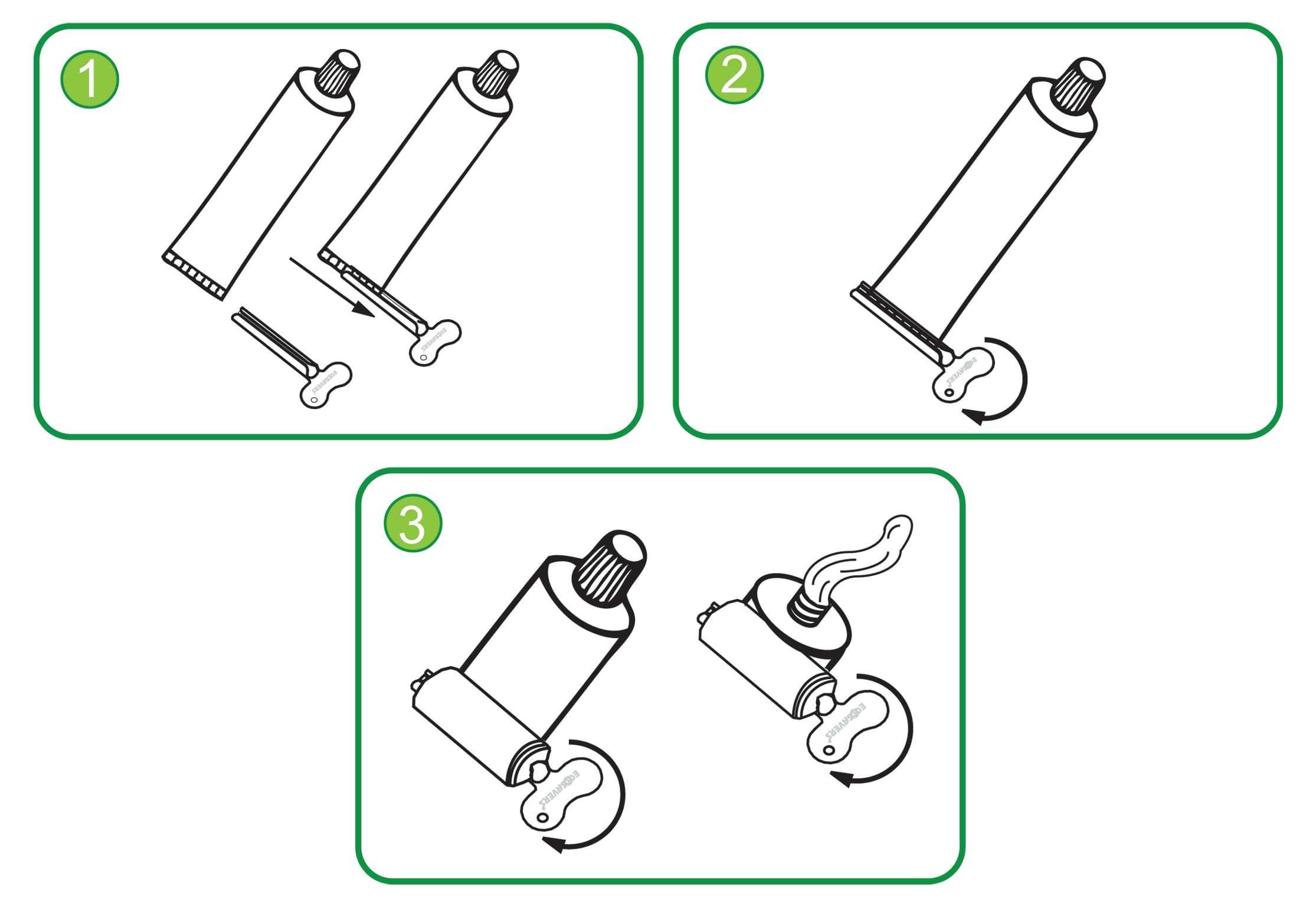 EcoSavers nerūsējošā tērauda tūbiņu izspiedējs - 3 gab. komplekts - Image 6